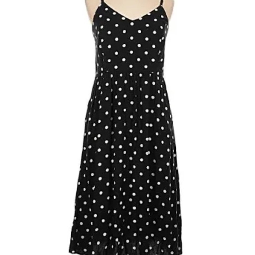 Old Navy fit and flare cami Black and White Polka Dot Dress NWT